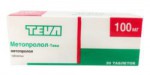 Метопролол-Тева, таблетки 100 мг 30 шт