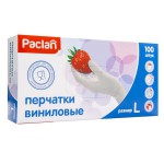 Перчатки виниловые, Paclan (Паклан) р.  L 100 шт