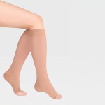 Гольфы компрессионные, Luomma (Люомма) р.  XXL (VI) арт. ID-230 нормал (35-39 см) Идеалиста 1 класс компрессии с резинкой на силиконовой основе и открытым носком карамель